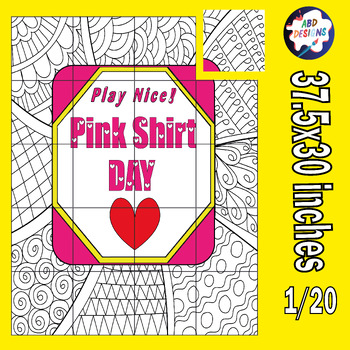 Preview of Pink Shirt Day Collaborative Coloring Poster,Crafts