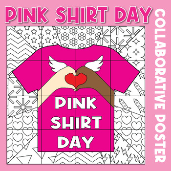 Preview of Pink Shirt Day Collaborative Poster Art Coloring page | Canada Pink Shirt Day
