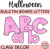 Pink Spiderweb Bulletin Board Letters: Halloween Class Decor