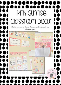 Preview of Pink Sunrise Classroom Decor