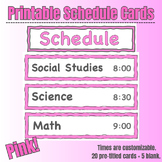 Pink Theme Schedule Cards