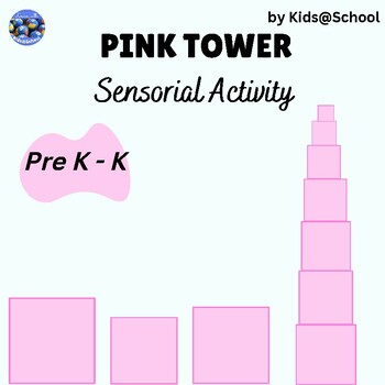 Preview of Pink Tower Sensorial Activity (colour/cut/build) - 2D shapes