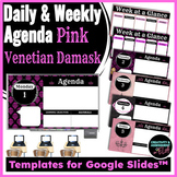 Pink Venetian Damask Valentine's Daily Agenda Template for