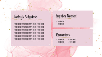 Preview of Pink Watercolor Daily Agenda (Editable PPT)