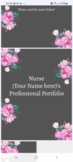 Pink Watercolor Flowers School Nurse Portfolio Google slides