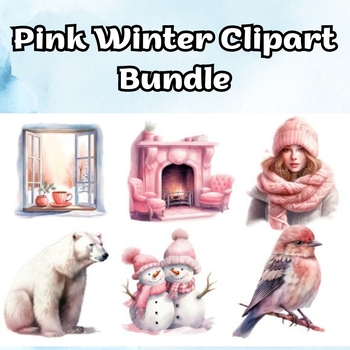 Preview of Pink Winter Clipart Bundle