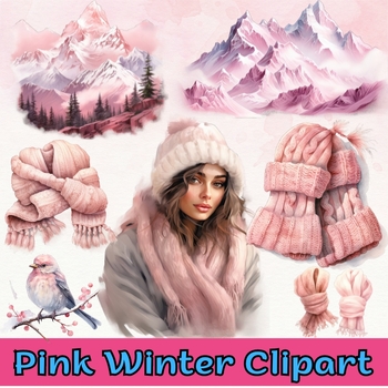 Preview of Pink Winter Clipart Collection