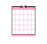 Pink and Black Polka Daisy Blank Calendar Page