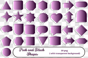 Preview of Pink and Black Shapes png
