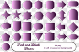 Pink and Black Shapes png