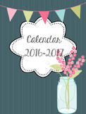 Pink and Floral Calendar 2016-2017