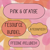 Pink and orange resource bundle | FREEBIE Included