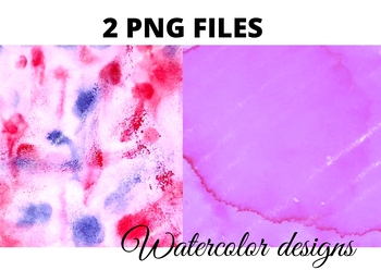 Preview of Pink blue watercolor abstract clipart