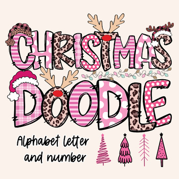 Preview of Pink doodle alphabet letters and number