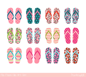 Pink flip flops clipart, Summer clip art, beach shoes sandals, vacation ...