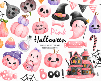 pink witch clip art