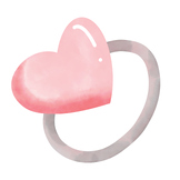 Pink heart shape ring, love or valentine concept.