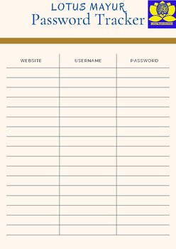 Pink password tracker by Ramya Arungundrum Mohan | TPT