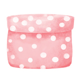 Pink polka dots box watercolor