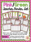 Pink&Green Editable Teacher Binder/Calendar Set