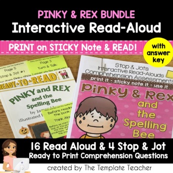 Preview of Interactive Read Aloud Pinky and Rex Series Reading Comprehension Resource