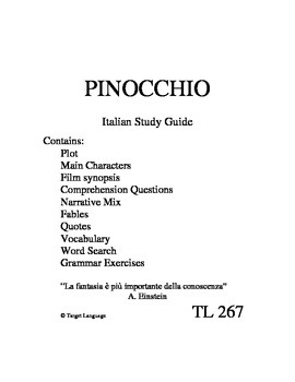 Preview of Pinocchio-Italian Study Guide