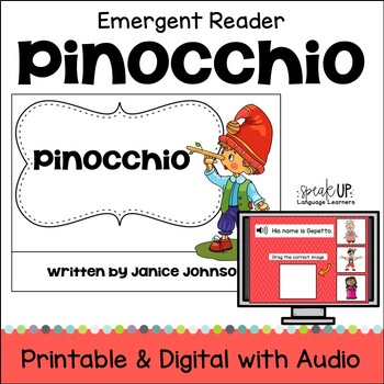 Preview of Pinocchio Simple Fairy Tale Emergent Mini Reader & Activities for Early Readers