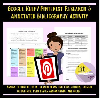 Preview of Pinterest/Google Keep Research & Annotated Bibliography (Distance/Remote)