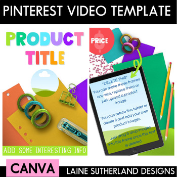 Preview of Pinterest Preview Video | Canva Template | Rainbow
