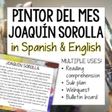 Pintor del mes Joaquín Sorolla in Spanish and English