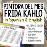 Pintora del mes Frida Kahlo in Spanish and English