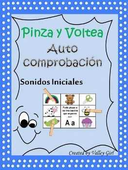 Preview of Pinza y Voltea: Sonidos iniciales (Spanish Alphabet)