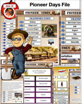 Preview of Pioneer Days Powerpoint Presentation PPT 60 Slides . Social Studies Education
