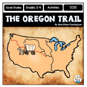Preview of Pioneer Life on the Oregon Trail Unit With Coloring Pages, Activities, Maps Quiz