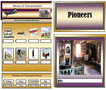 Preview of Pioneer PDF Unit  Student Mini Booklet - Jobs, Transportation, Origin, Tools,