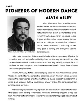 Preview of Pioneers of Modern Dance: Alvin Ailey (Elementary School)
