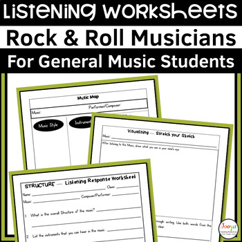 rock and roll music listening worksheets by jooya teaching resources