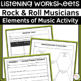 Rock and Roll Music Listening Worksheets