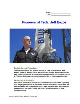 Preview of Pioneers of Tech: Jeff Bezos Worksheet