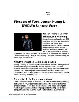 Preview of Pioneers of Tech: Jensen Huang & NVIDIA's Success Story Worksheet!