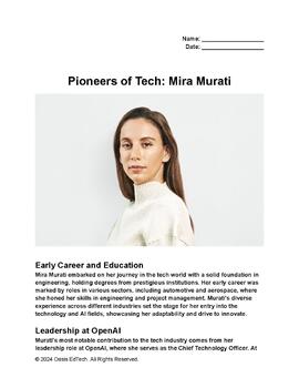 Preview of Pioneers of Tech: Mira Murati Worksheet