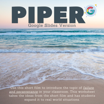 Preview of Piper Short Film Worksheet (Failure, Goals, Perseverance) - Google Slides