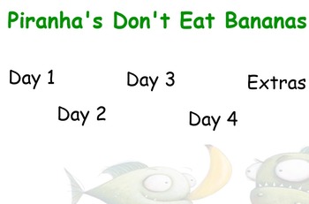 Preview of Piranhas Don't Eat Bananas Guided Reading Weekly Plan - Four Blocks Literacy