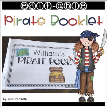 Preview of Pirate Activities: Edit-Able Pirate Book