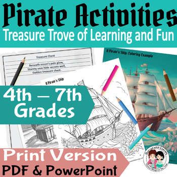 Preview of Pirate Activities, Writing Activities, Crossword Puzzles, Word Searches, & More