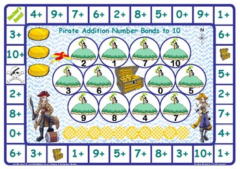 pirate addition number facts to 10 by let me learn tpt