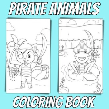 Preview of Pirate Animals Coloring Book : Pirate Animals Coloring Pages