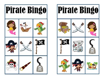 Pirate Bingo Cards By Library Dragon Lady Teachers Pay Teachers