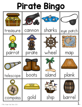 Preview of Pirate Bingo Game