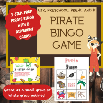 Preview of Pirate Bingo Game for UTK, Preschool, Pre-K, and Kindergarten